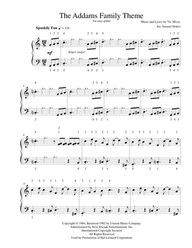 The Addams Family Theme (arr. Samuel Stokes)