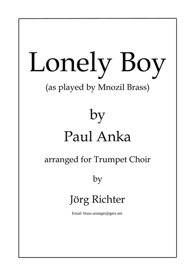 Lonely Boy (arr. Jörg Richter)