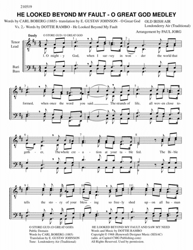 He Looked Beyond My Fault And Saw My Need (arr. Paul A. Jorg)