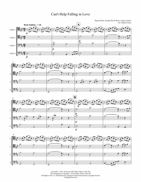 Can't Help Falling In Love (arr. Samuel Araya)