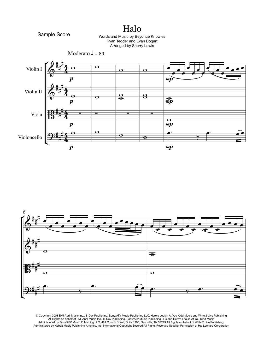 Halo (arr. Sherry Lewis)