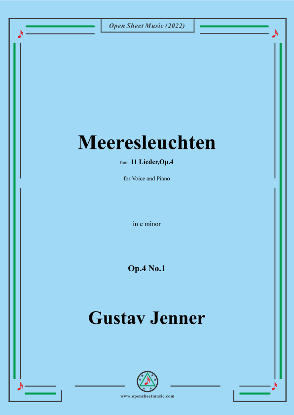 Jenner-Meeresleuchten,in e minor,Op.4 No.1 (arr. OSM Press)