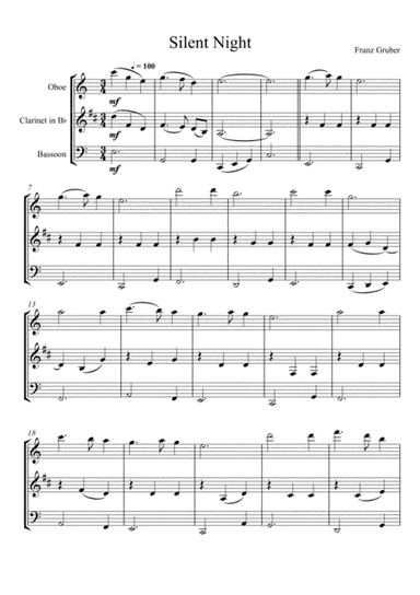 Franz Gruber - Silent Night (Oboe, Clarinet and Bassoon Trio) (arr. André Laitano)