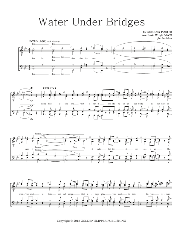 Water Under Bridges (arr. David Wright)