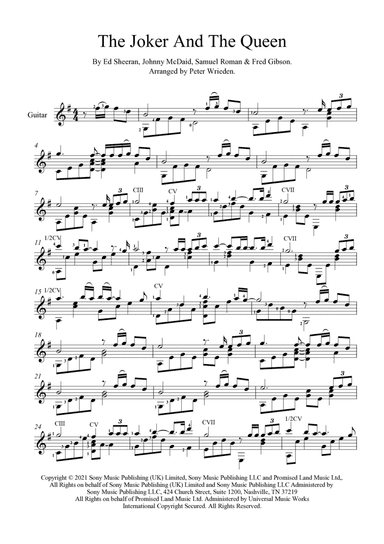 The Joker And The Queen (arr. Peter Wrieden)