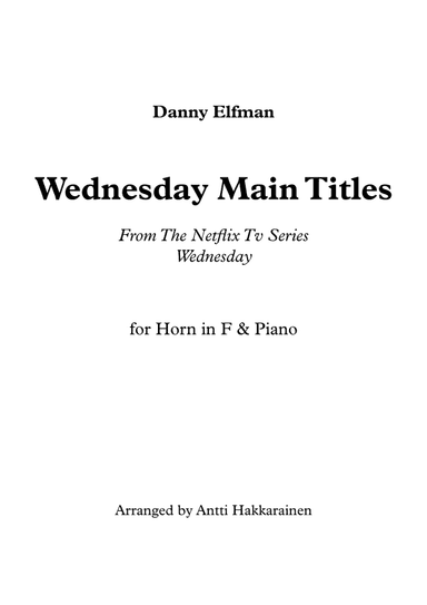 Wednesday Main Titles (arr. Antti Hakkarainen)