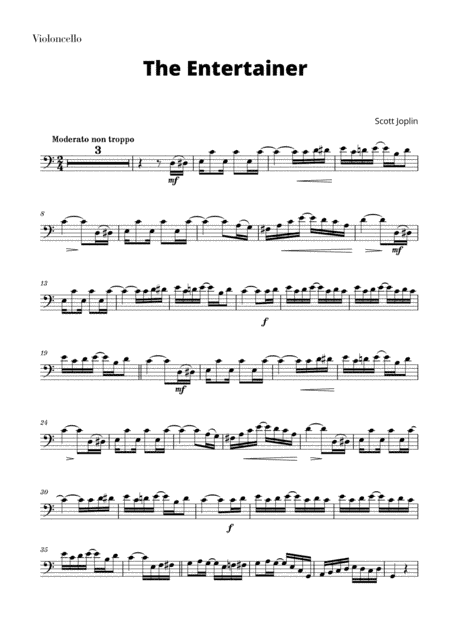 The Entertainer (for Cello) (arr. Cadenza Editions)