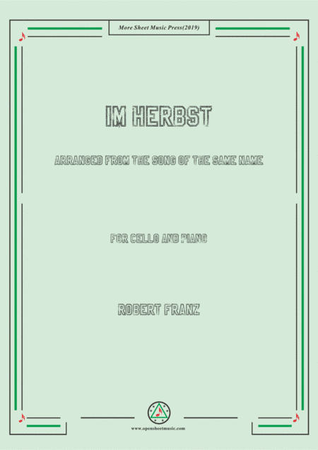 Franz-Im Herbst,for Cello and Piano (arr. MSM)