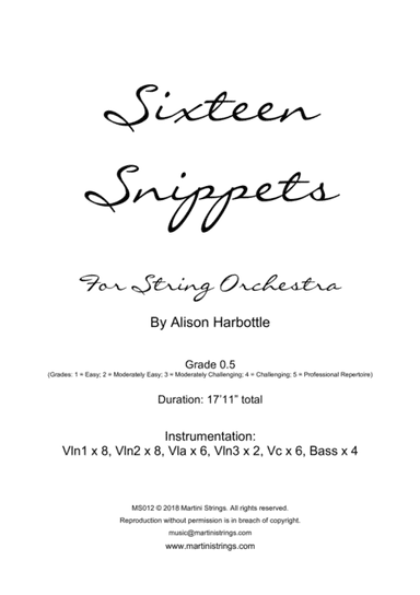 Sixteen Snippets, for Beginning String Orchestra
