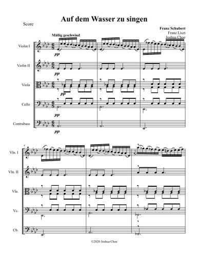Auf dem Wasser zu Singen (1st Version) (arr. JMJ Arrangements)