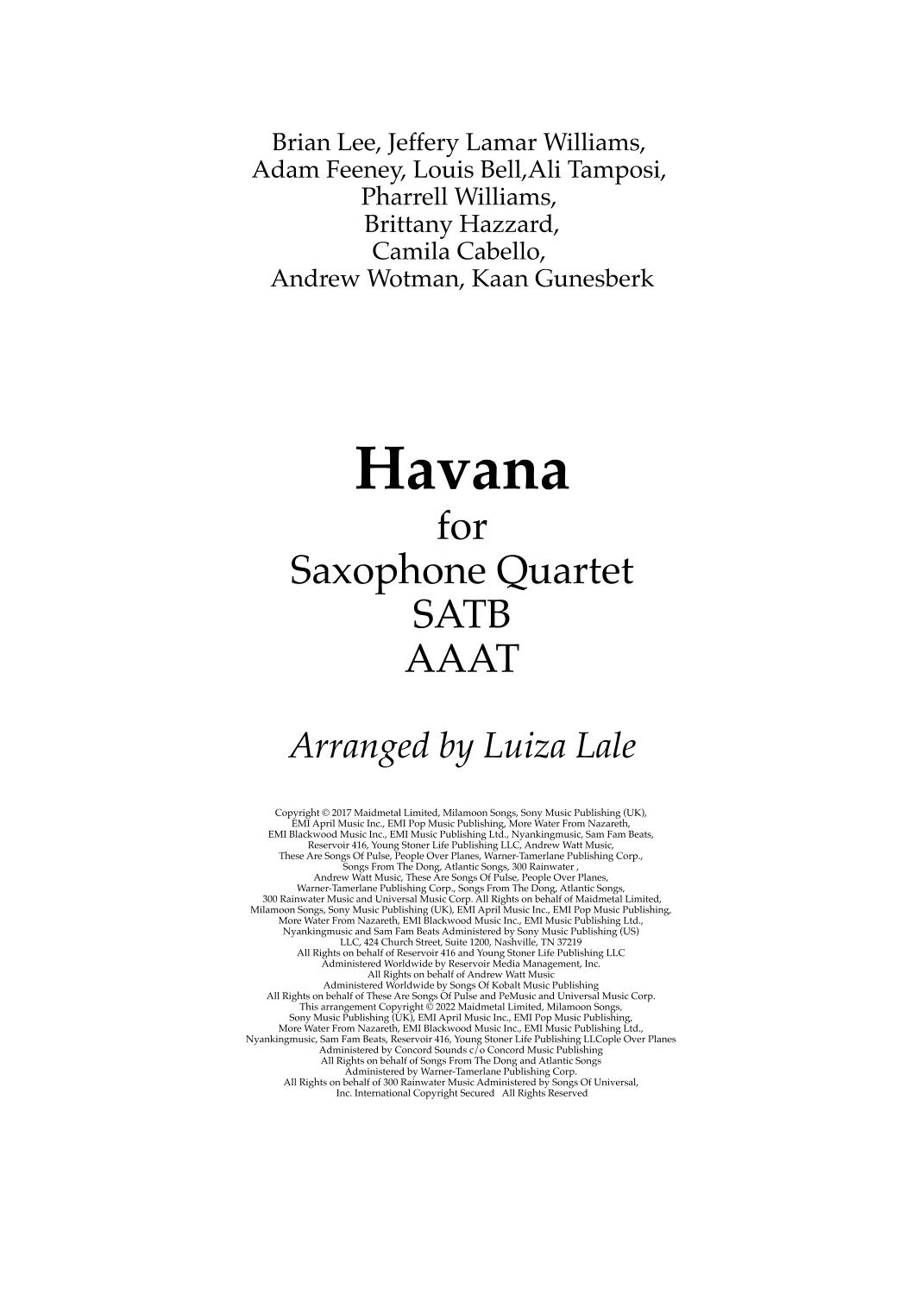 Havana (arr. Luiza Lale)
