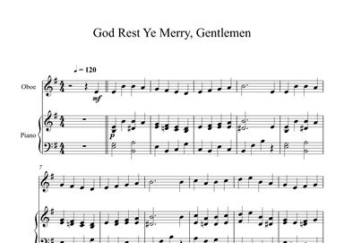 God Rest Ye Merry, Gentlemen (Oboe + Piano) (arr. Digital Book Music)