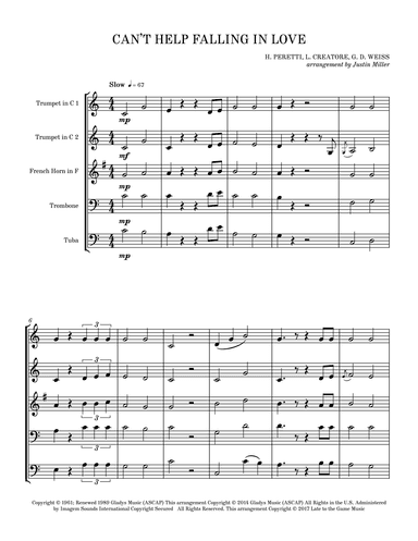 Can't Help Falling In Love (arr. Justin Miller)