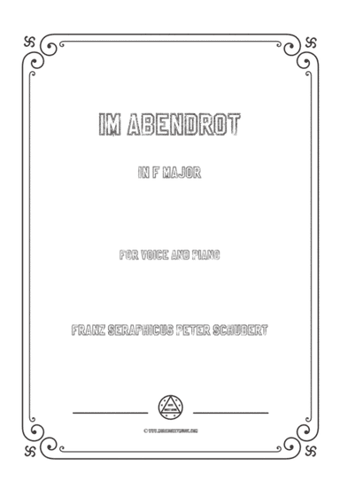 Schubert-Im Abendrot in F Major,for voice and piano (arr. MSM)