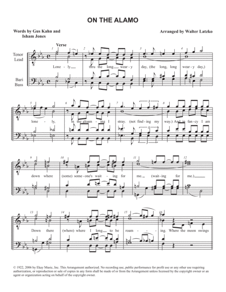 ON THE ALAMO (arr. Walter Latzko)