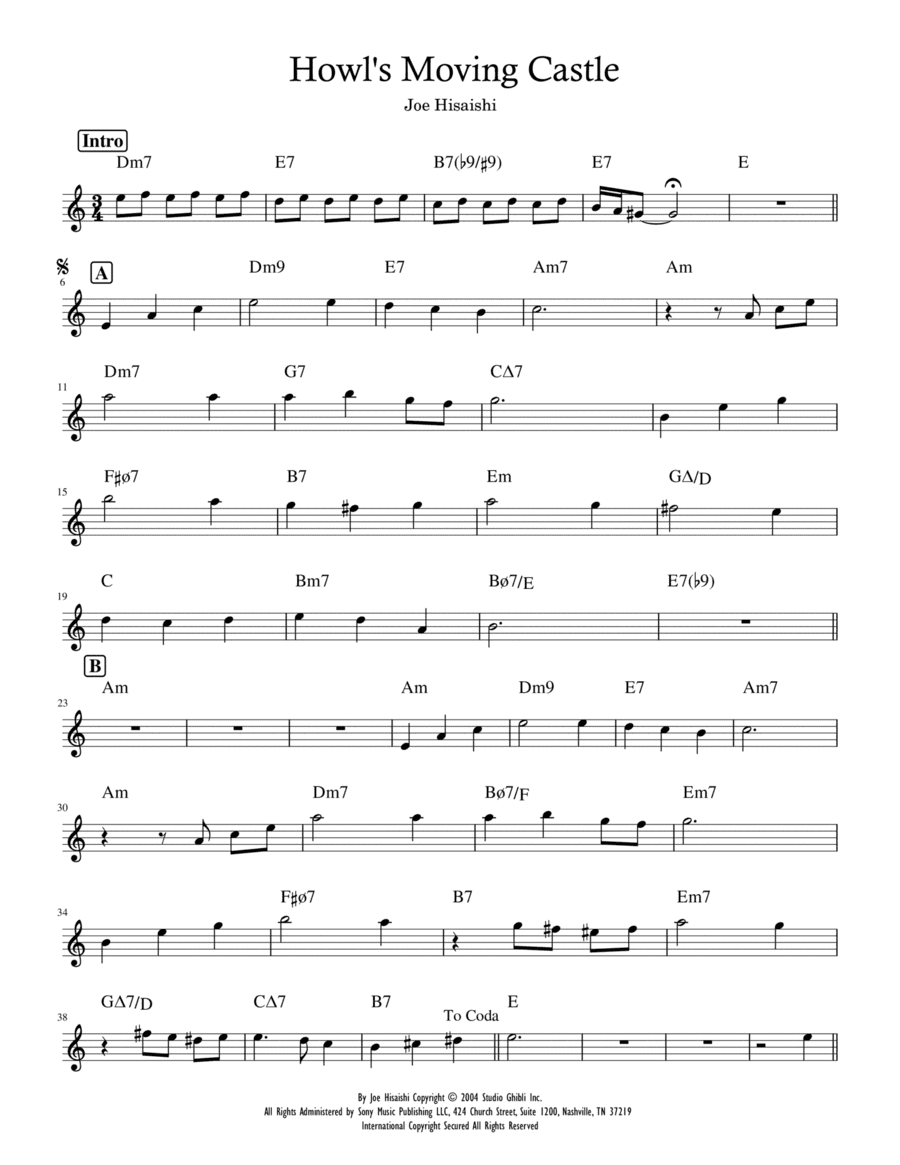 Howl's Moving Castle (arr. C Lee)