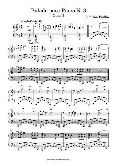 Balada para Piano N.3, Opus 3