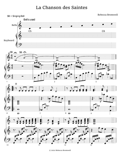 "La Chanson des Saintes" - Score Only