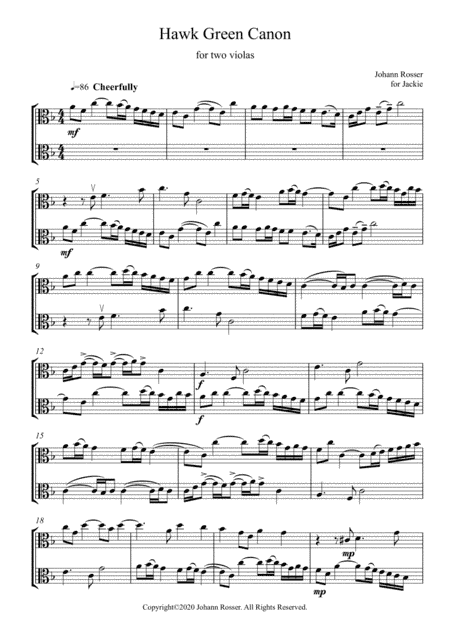 Hawk Green Canon, viola duet