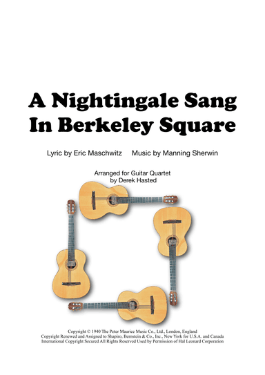 A Nightingale Sang In Berkeley Square (arr. Derek Hasted)