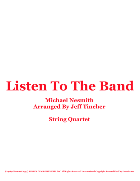 Listen To The Band (arr. Jeff Tincher)
