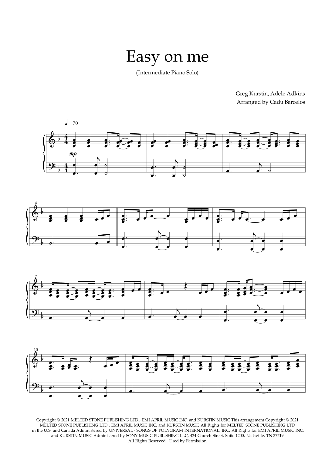 Easy On Me (arr. Cadu Barcelos)