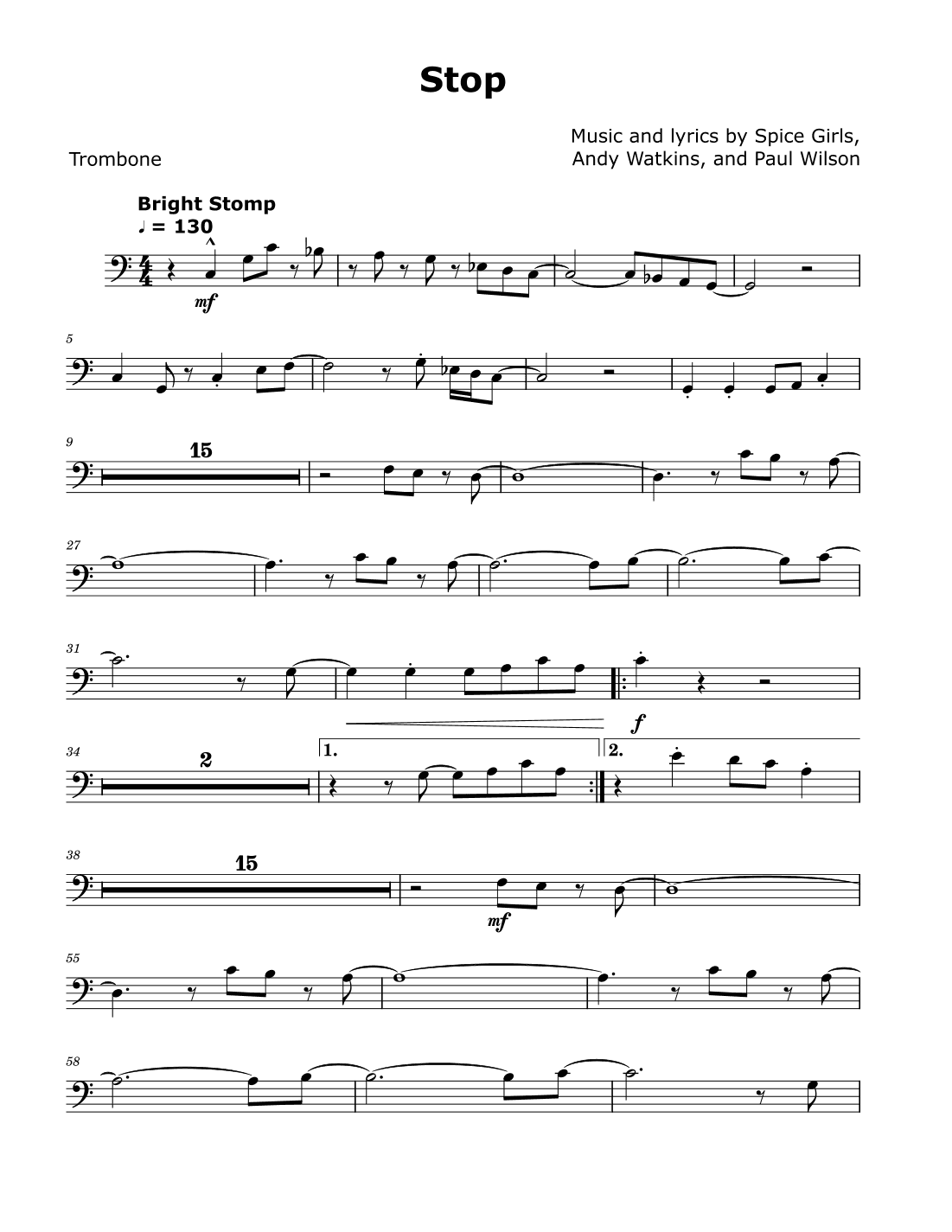 Stop (arr. David Lartey)