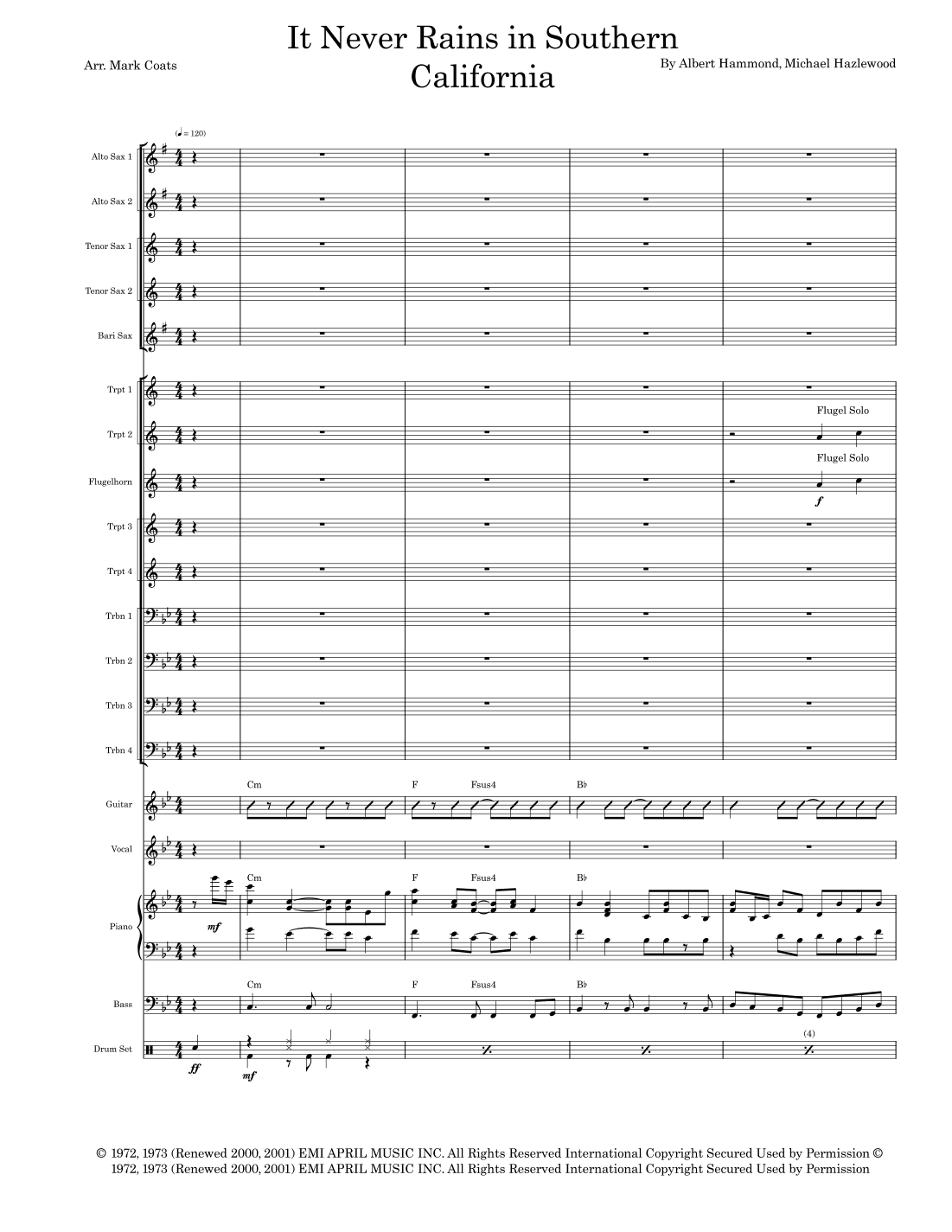 It Never Rains In Southern California (arr. Mark Coats)