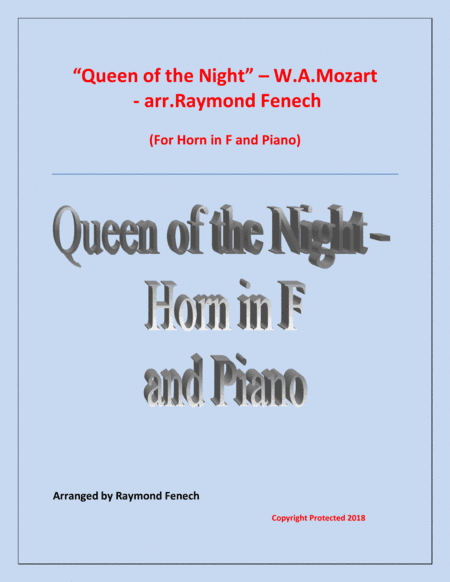 Queen of the Night - From the Magic Flute - Horn in F and Piano (arr. Raymond Fenech)