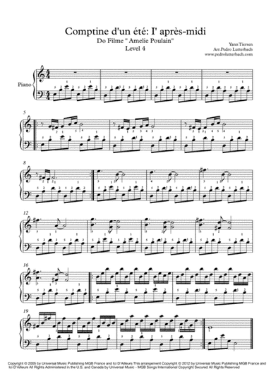 Comptine D'un Autre Été: L'après-midi (arr. Pedro Lutterbach)