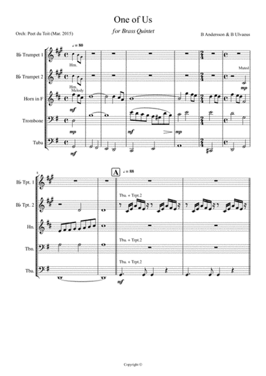One Of Us (arr. Peet du Toit)