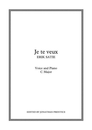 Je te veux (C Major) (arr. Jonathan Prentice)