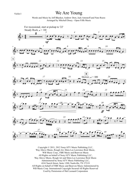 We Are Young (arr. Mitchell Drury)