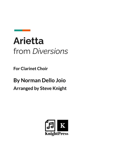 Diversions: Arietta (arr. Steve Knight)
