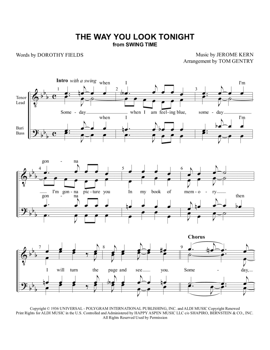 The Way You Look Tonight (arr. Tom Gentry)