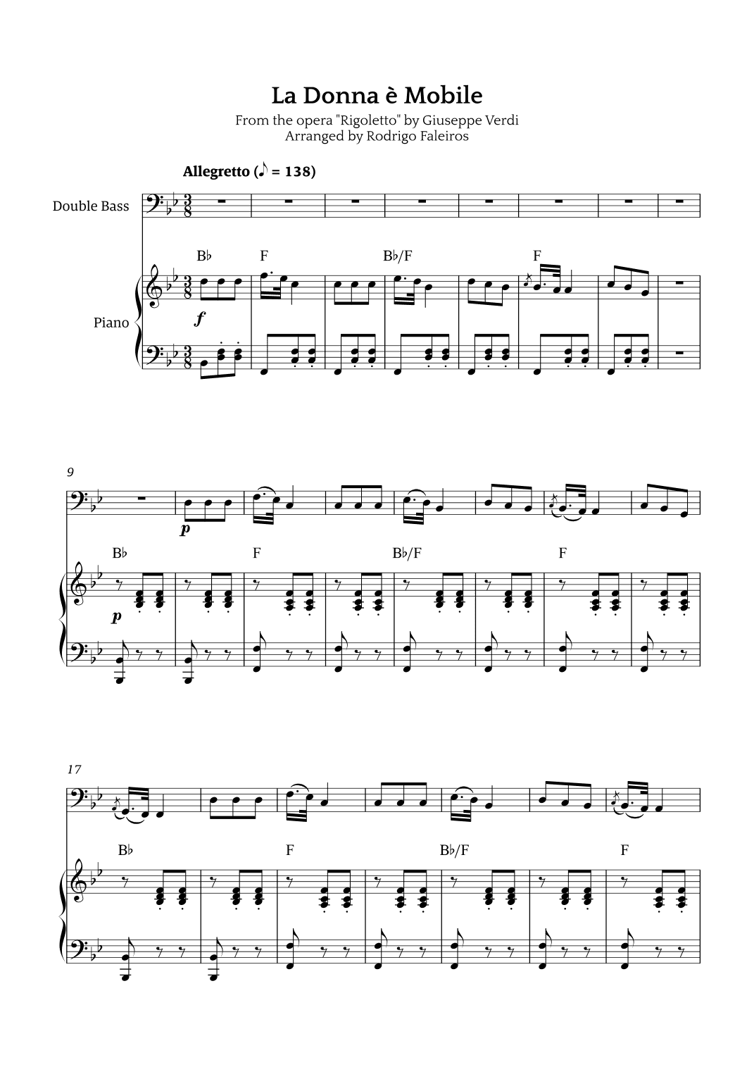 La Donna è Mobile (arr. Rodrigo Faleiros)