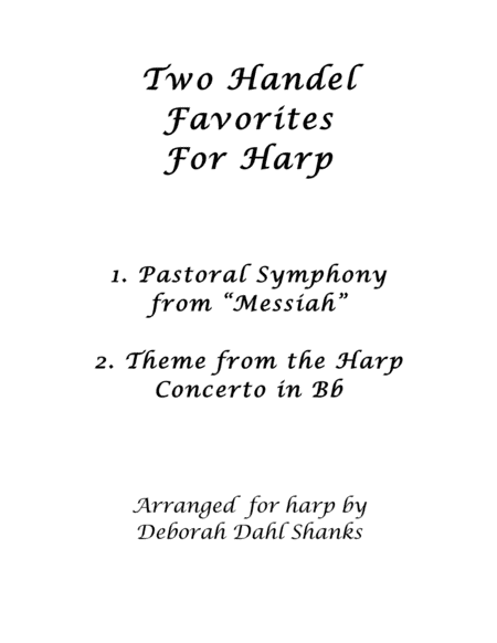 Two Handel Favorites for Harp (arr. Deborah Dahl Shanks)