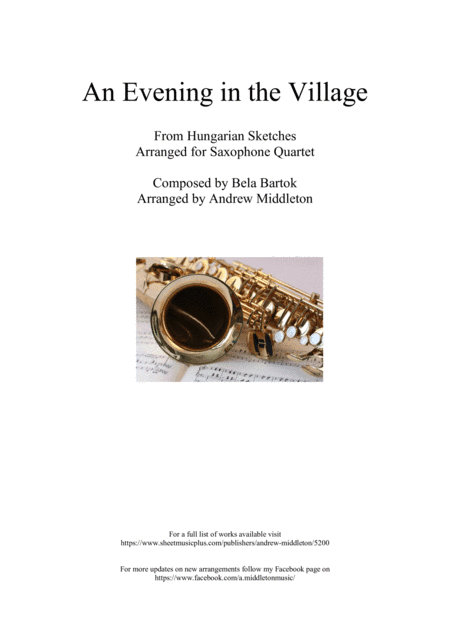 An Evening in the Village arranged for Saxophone Quartet (arr. Andrew Middleton)