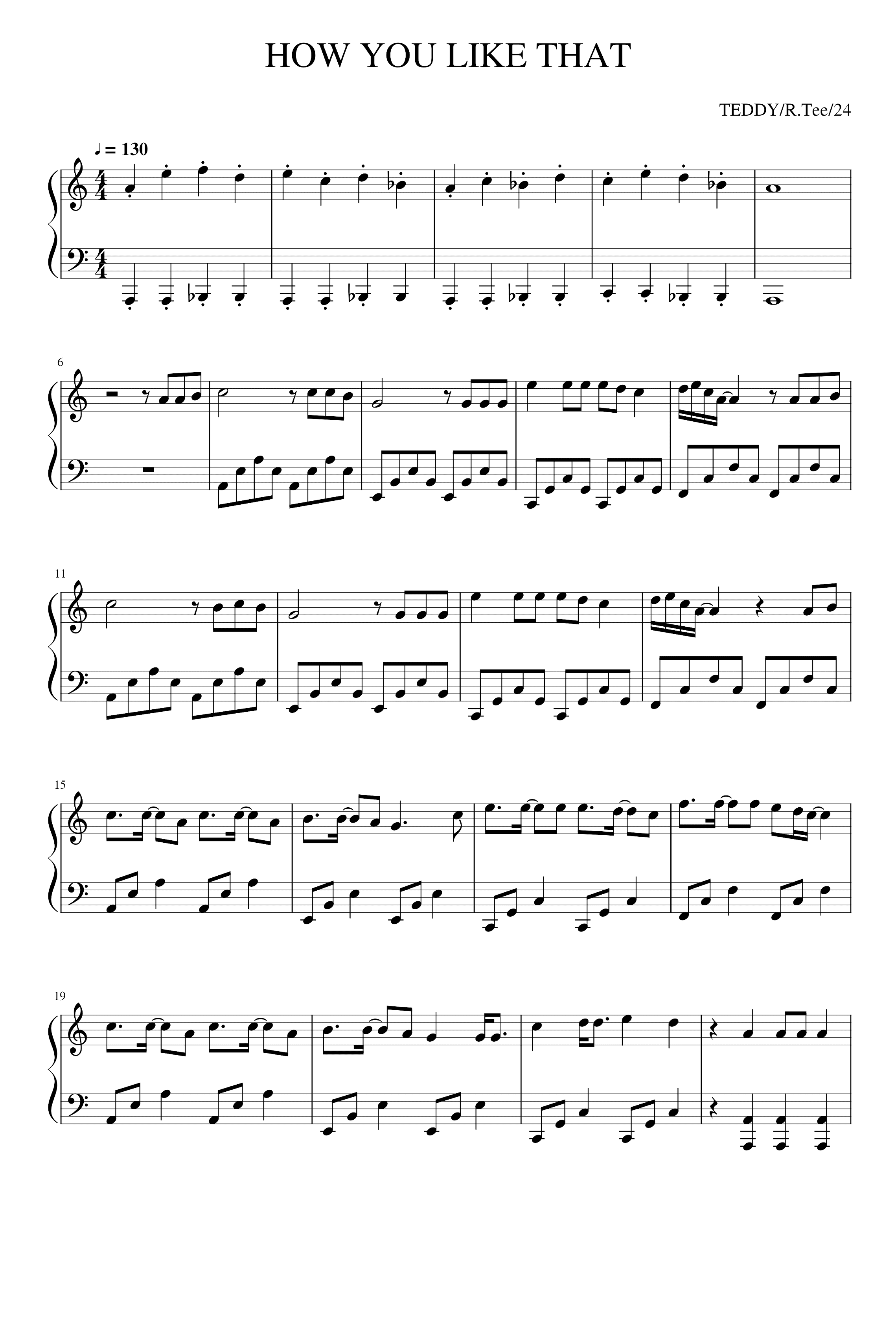 How You Like That (arr. R. Tee)