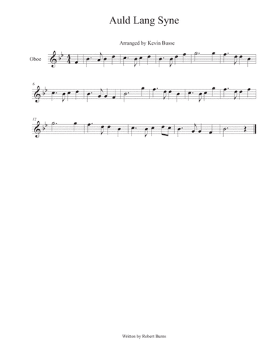Auld Lang Syne - Oboe (arr. Kevin Busse)