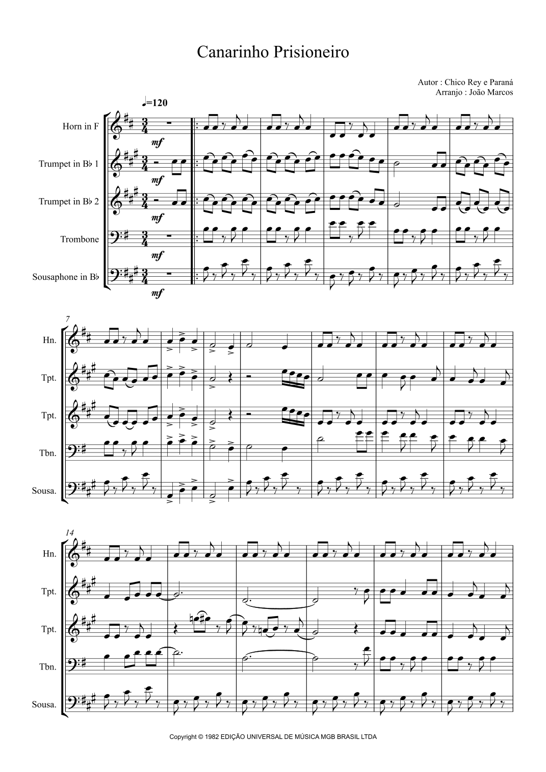 Canarinho Prisioneiro (arr. João Marcos Maciel)