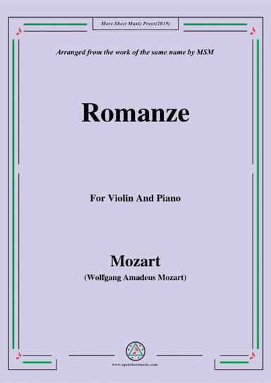 Mozart-Romanze,for Violin and Piano (arr. MSM)