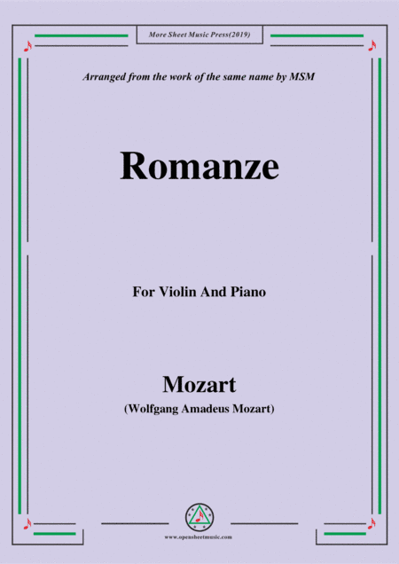 Mozart-Romanze,for Violin and Piano (arr. MSM)