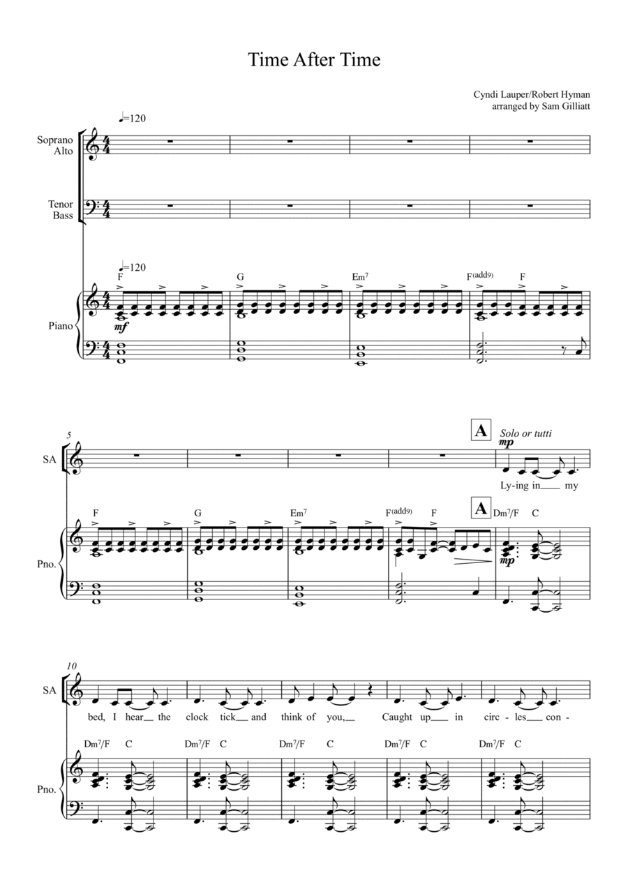 Time After Time (arr. Sam Gilliatt)