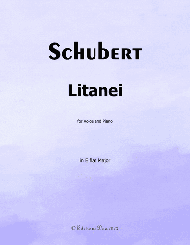 Litanei, by Schubert, in E flat Major (arr. Editions Dao)