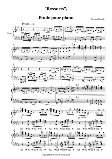 Etude pour piano, "Ressorts"