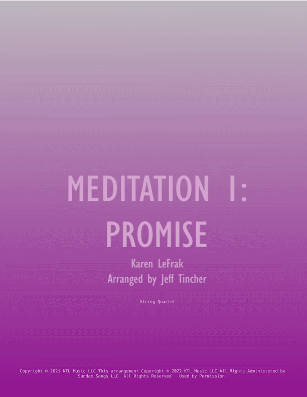 Meditation 1: Promise (arr. Jeff Tincher)