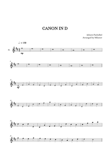 Canon in D | Pachelbel | Flute (arr. Milanov)
