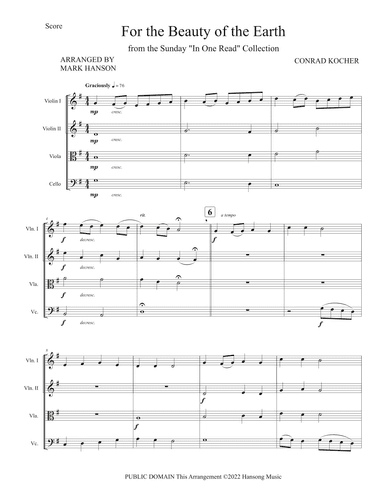 For the Beauty of the Earth (arr. Mark Hanson)