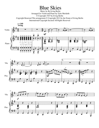 Blue Skies (arr. Tyler Merideth)